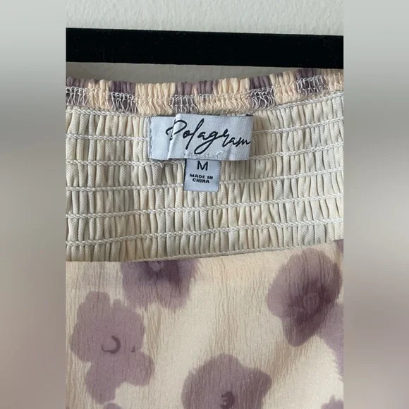 NWOT Polagram Floral Dress in Cream and Purple - Picture 6 of 10